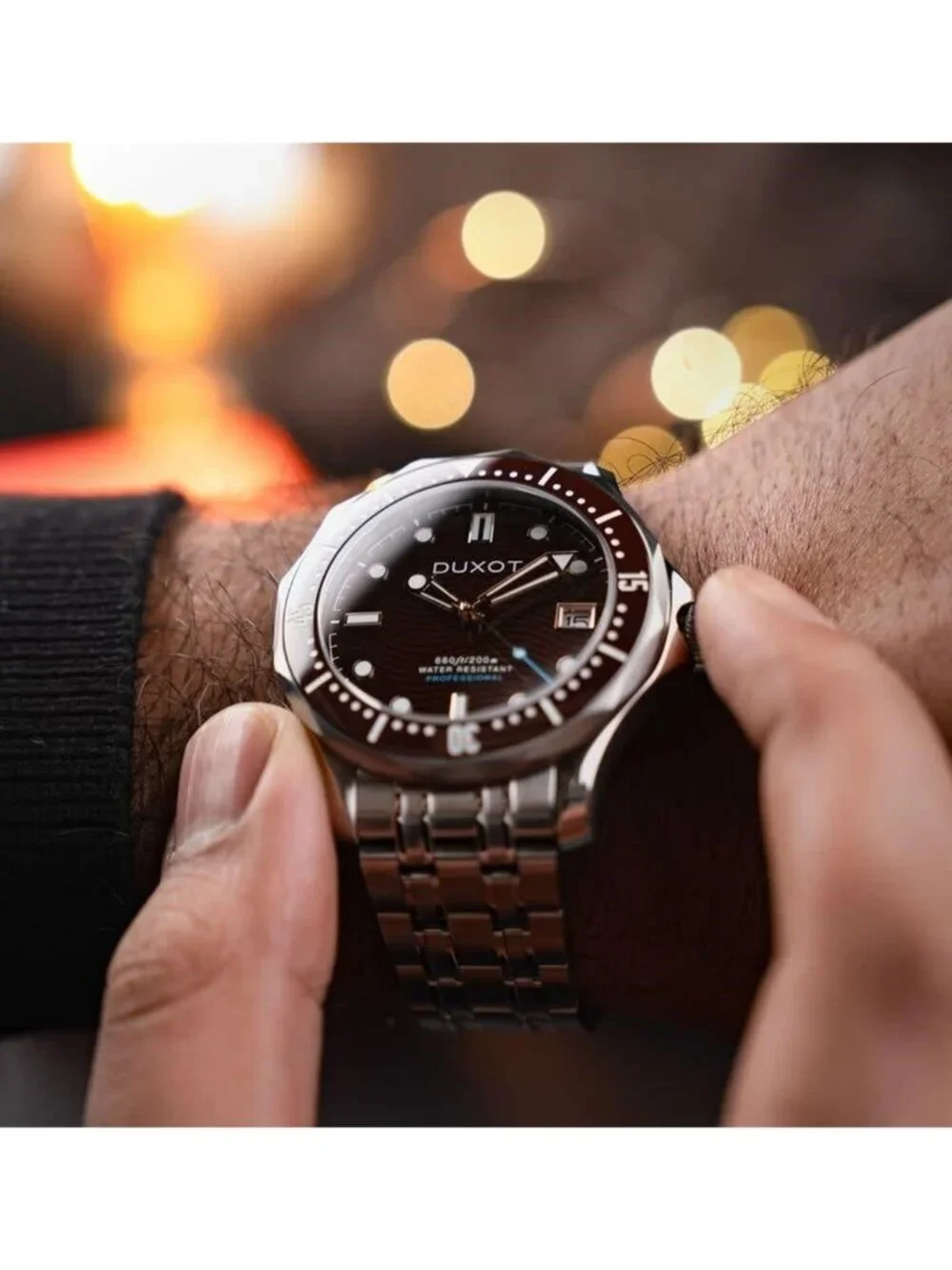 NWT Duxot Henri Diver Automatic Brown Dial Men's Watch